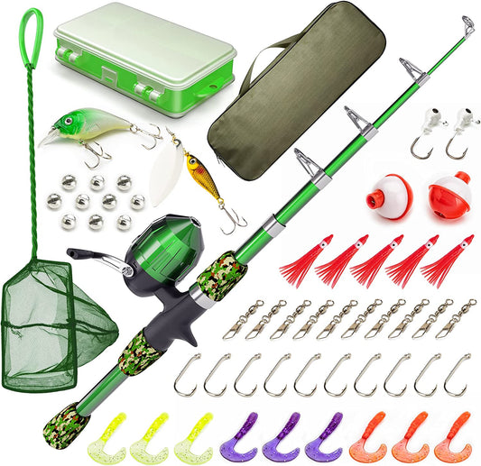 Junior Fishing Starter Kit, Colour: Green