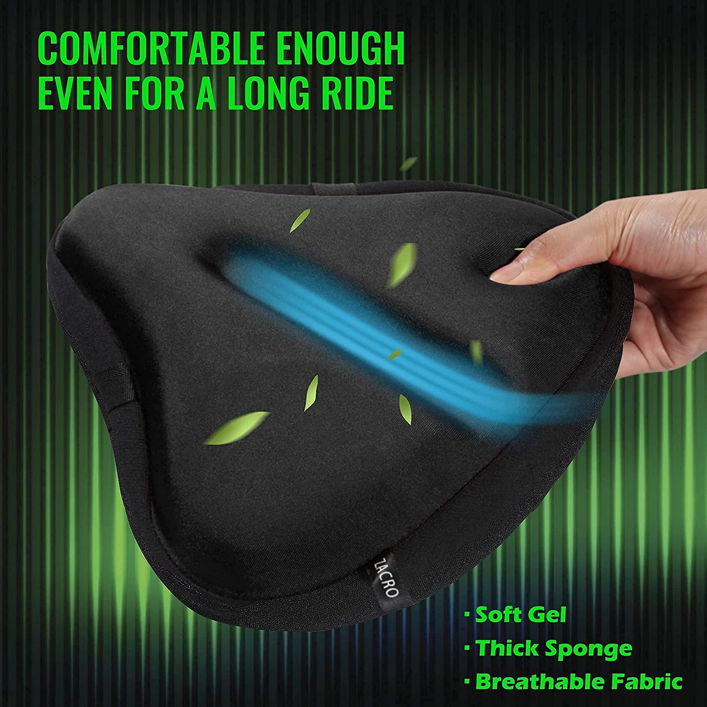 Gel Bike Seat Cover, Color: Black, ‎11.14 x 10.75 x 2.95