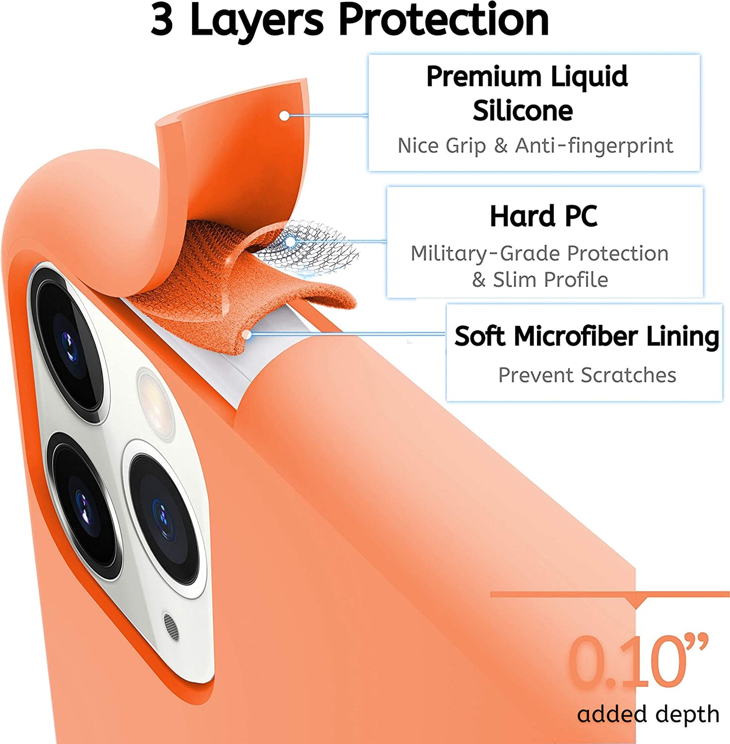 Cool protective shockproof case 6.5", color: orange