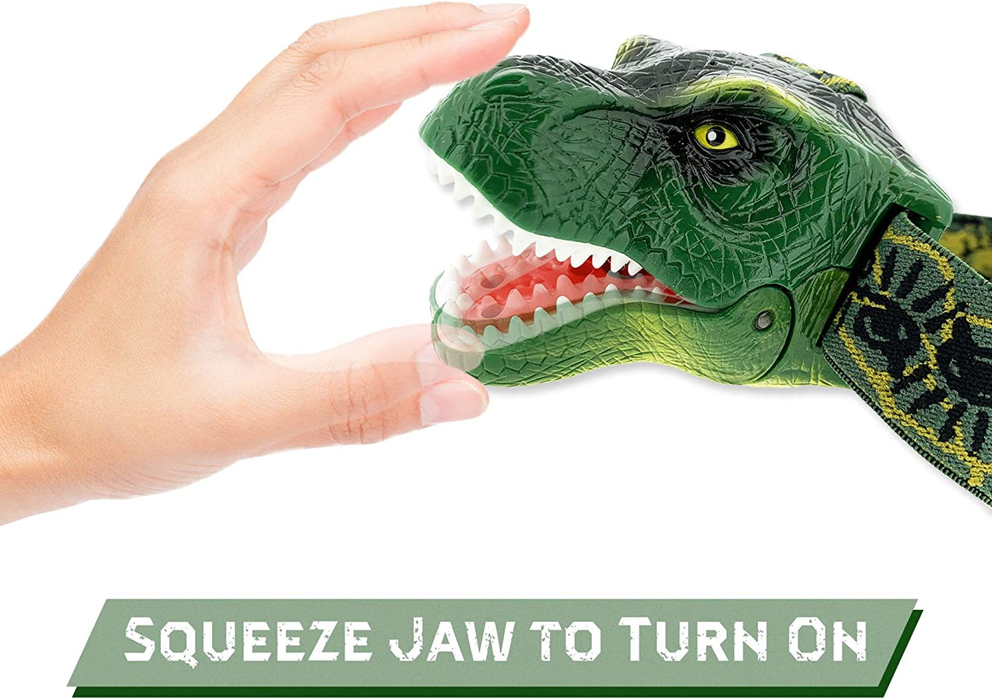 T-Rex Dinosaur Headlamp, Color Green