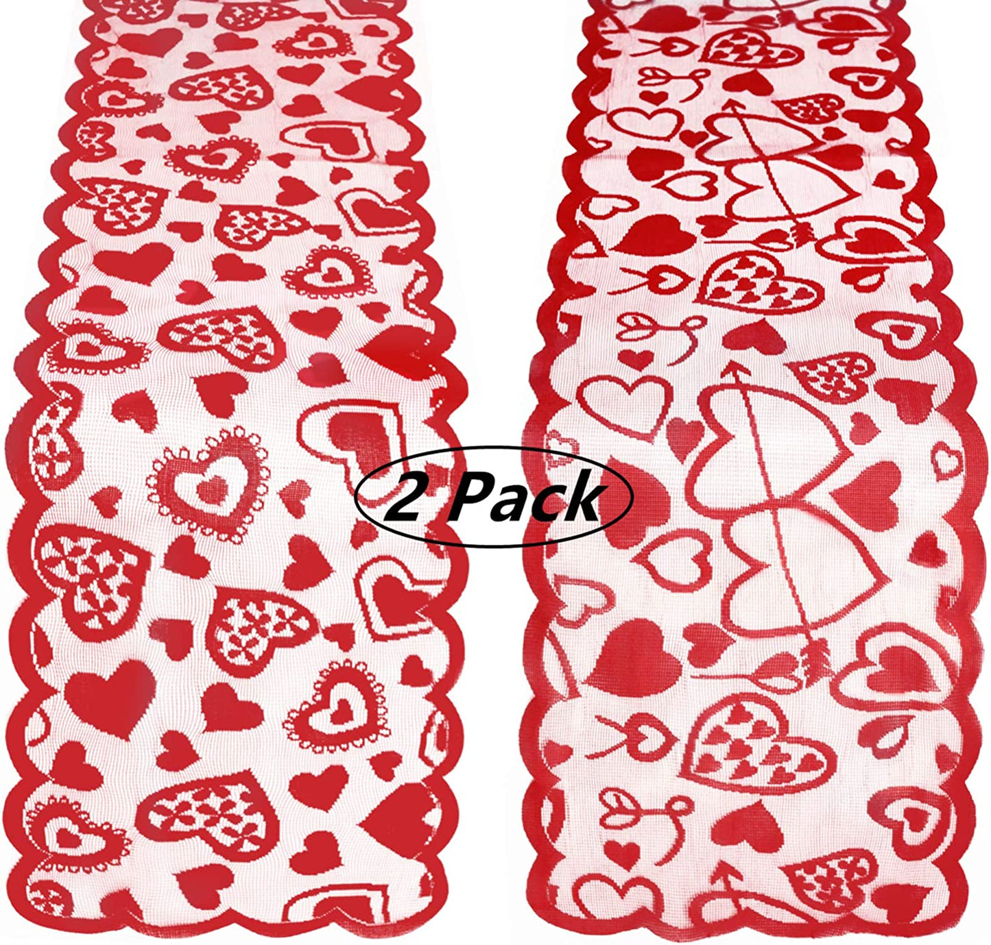 2 Pack Valentine's Day Table Runners 13" x 72"