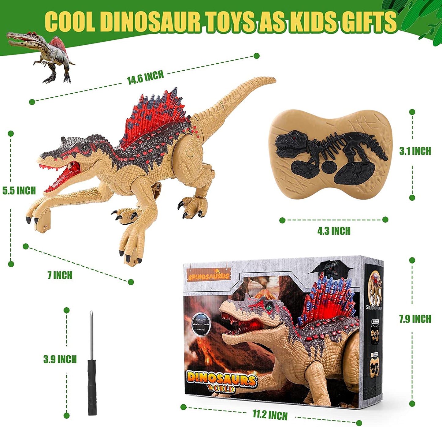 Remote Control Dinosaur Toys,  Color Khaki