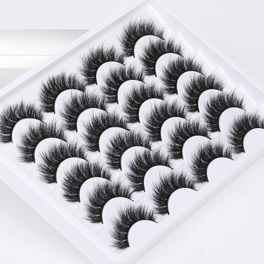 Fluffy False, Eyelashes 18MM Long Thick Volume 12 Pairs Reusable