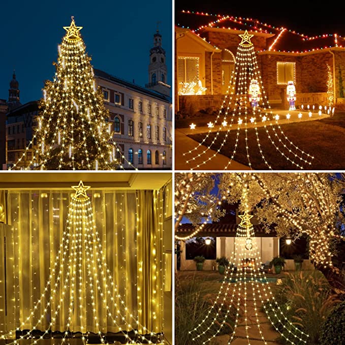 Christmas Tree, 11.5ft 355 LED Waterproof Waterfall Lights