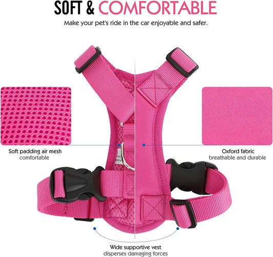 Pet Car Harness, Rose Red (S)