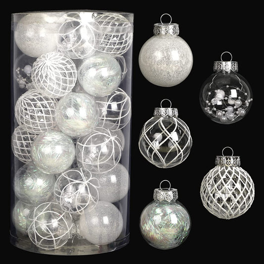 Clear Christmas Ball Ornaments, 30ct, 2.36in