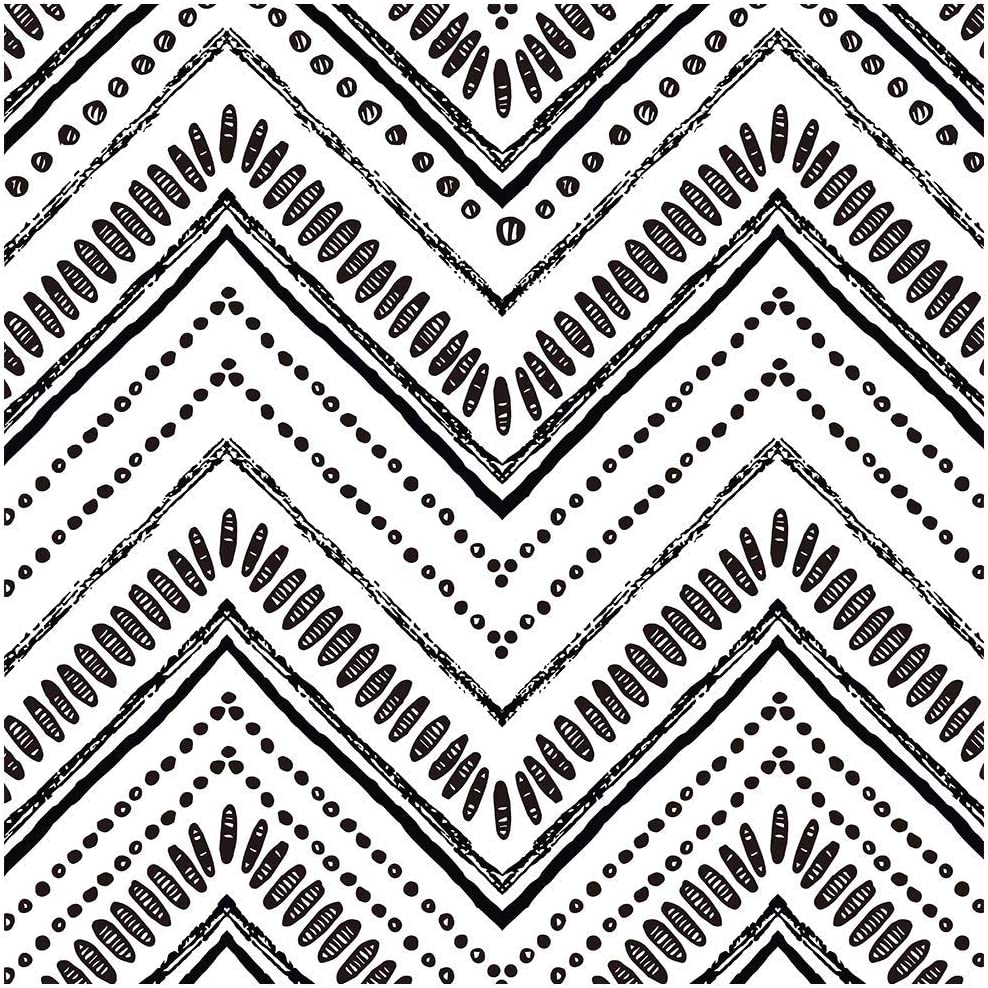 17.7in x 19.6ft Black and White Modern Self Adhesive Vinyl Decal