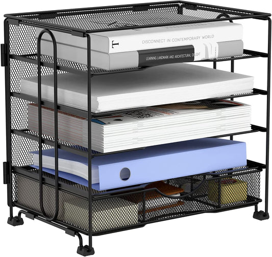 desktop file organizer with additional drawer