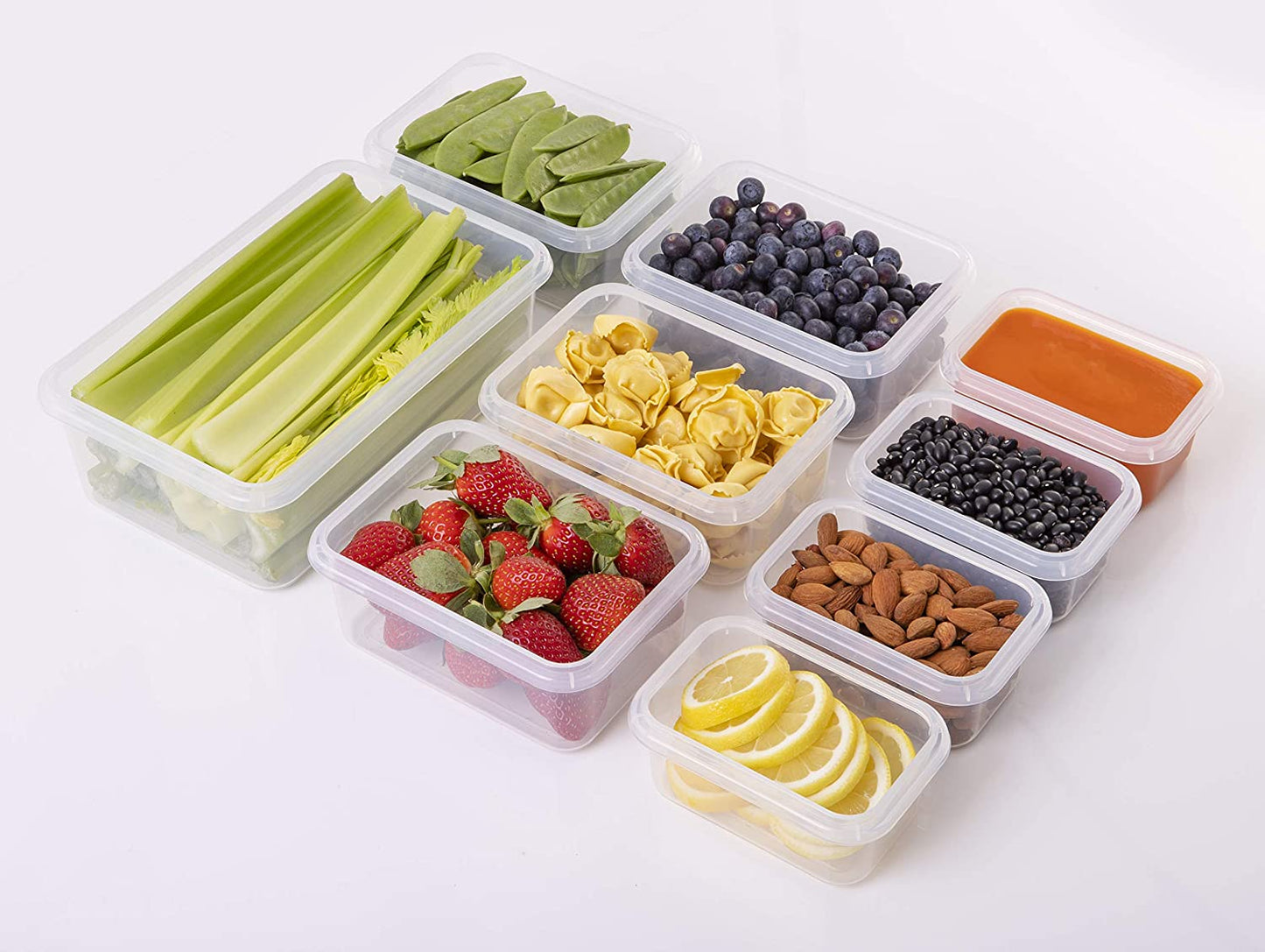 (9-pack) Food Storage Containers with Leak-Proof Lids