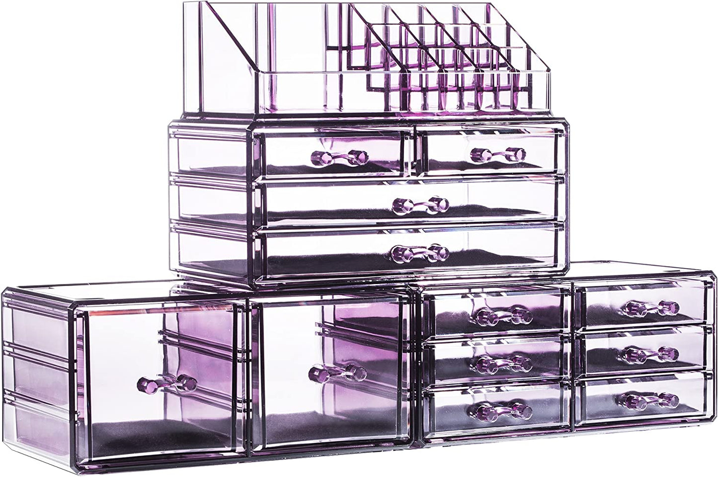 15 Drawer Makeup Cosmetic Organizer (purple)