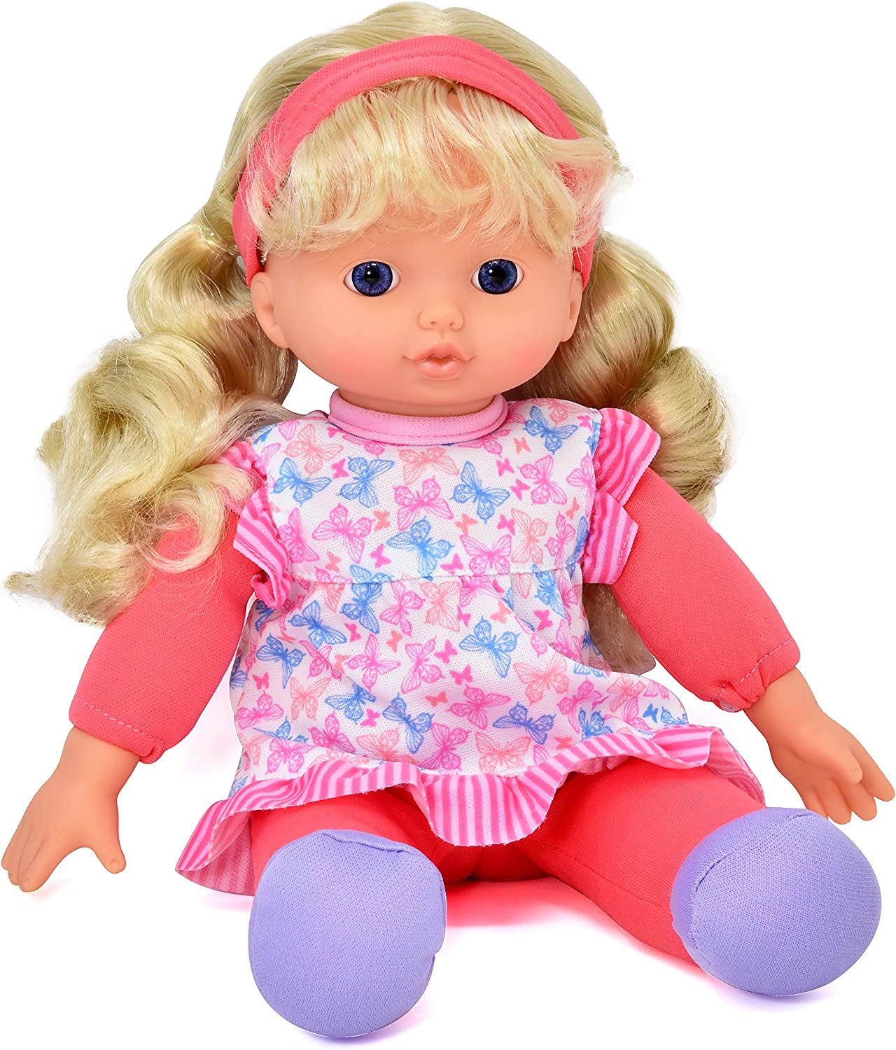 12-inch soft doll with blonde hair.