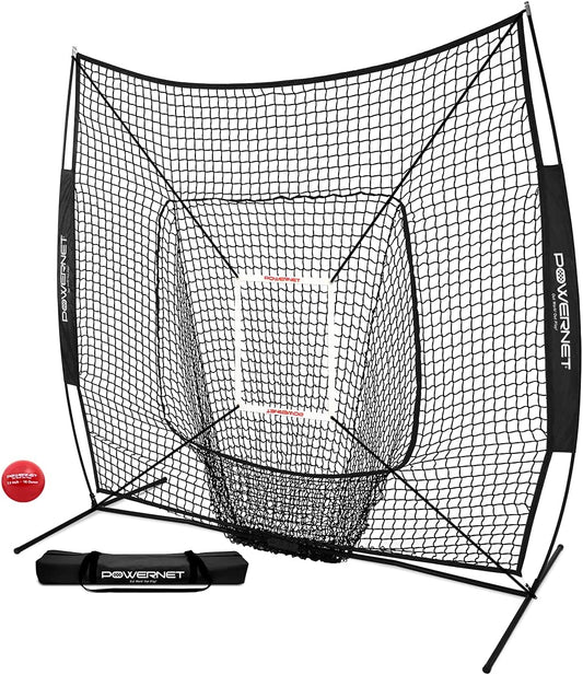 Baseball and Softball Hitting Net, 7x7 FT, Black