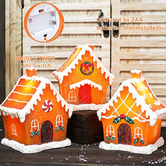 Christmas Flameless LED Candles Gingerbread House