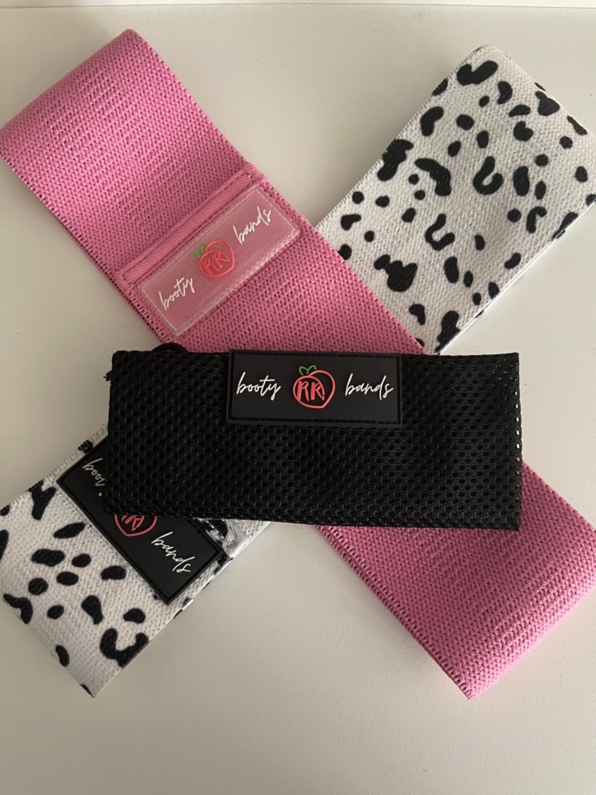 workout bands, Snow Leopard & Pink