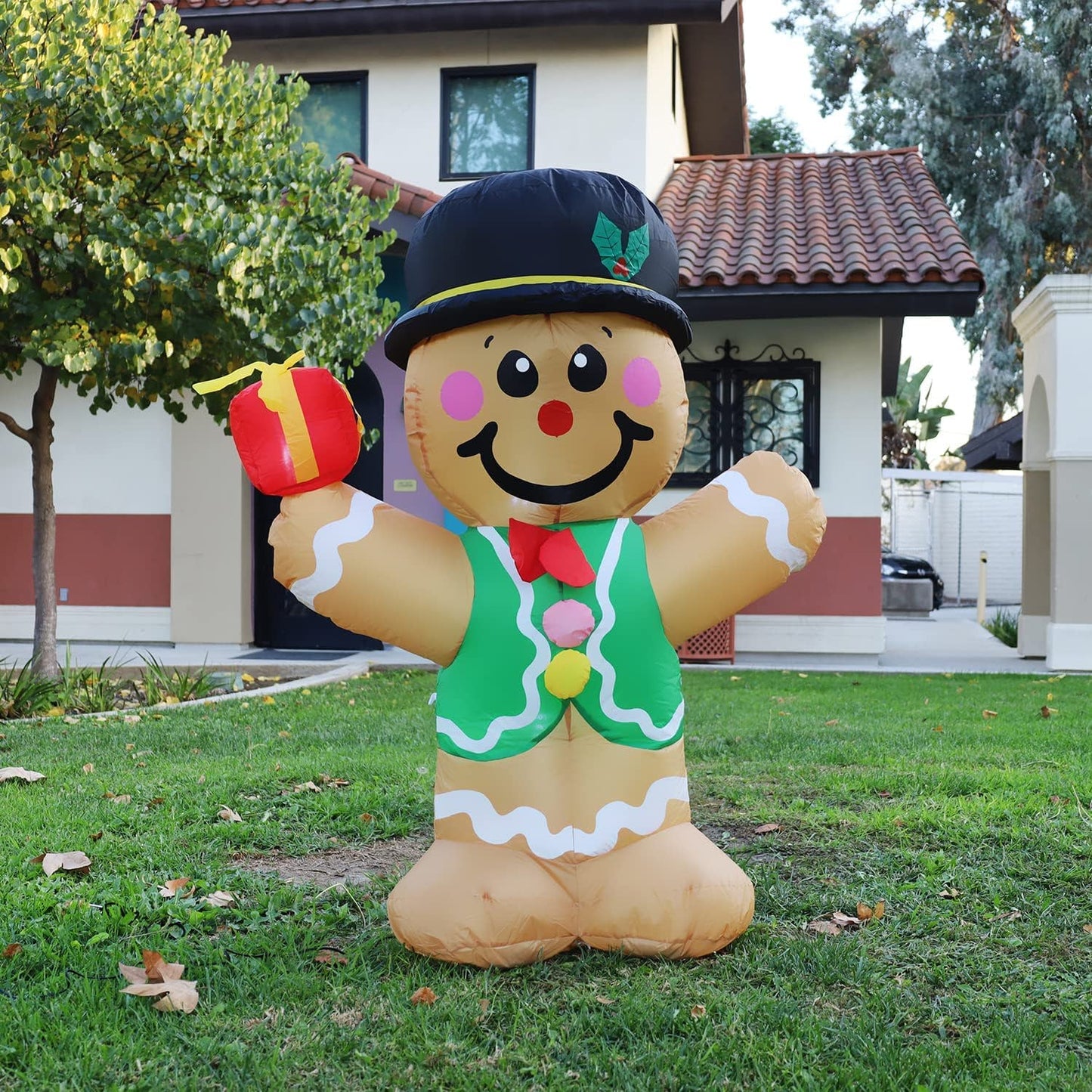 5 Foot Tall Christmas Inflatable Gingerbread Man Cookie