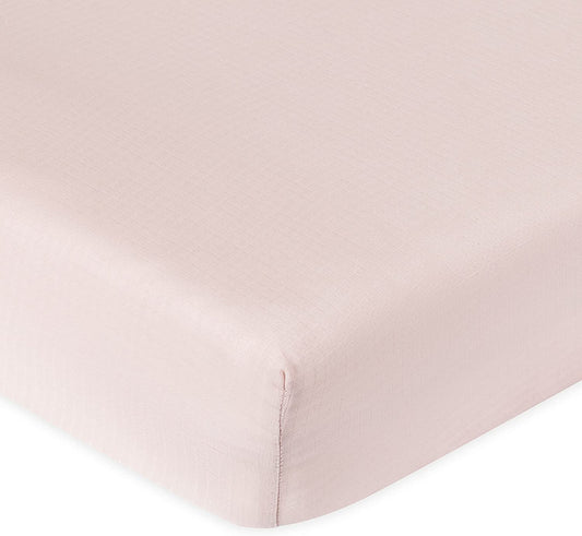 2-Pack Fitted Crib Sheets, (Sunrise Pink + White)