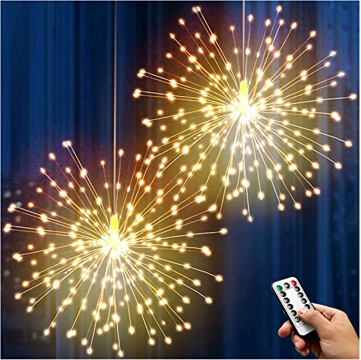 Fireworks Lights, 200 LED Copper Wire Lights, 8 Modes