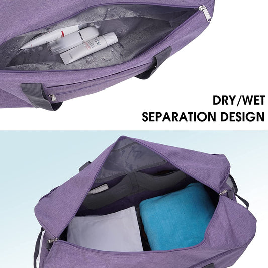 65L Collapsible Duffel Bag, Purple