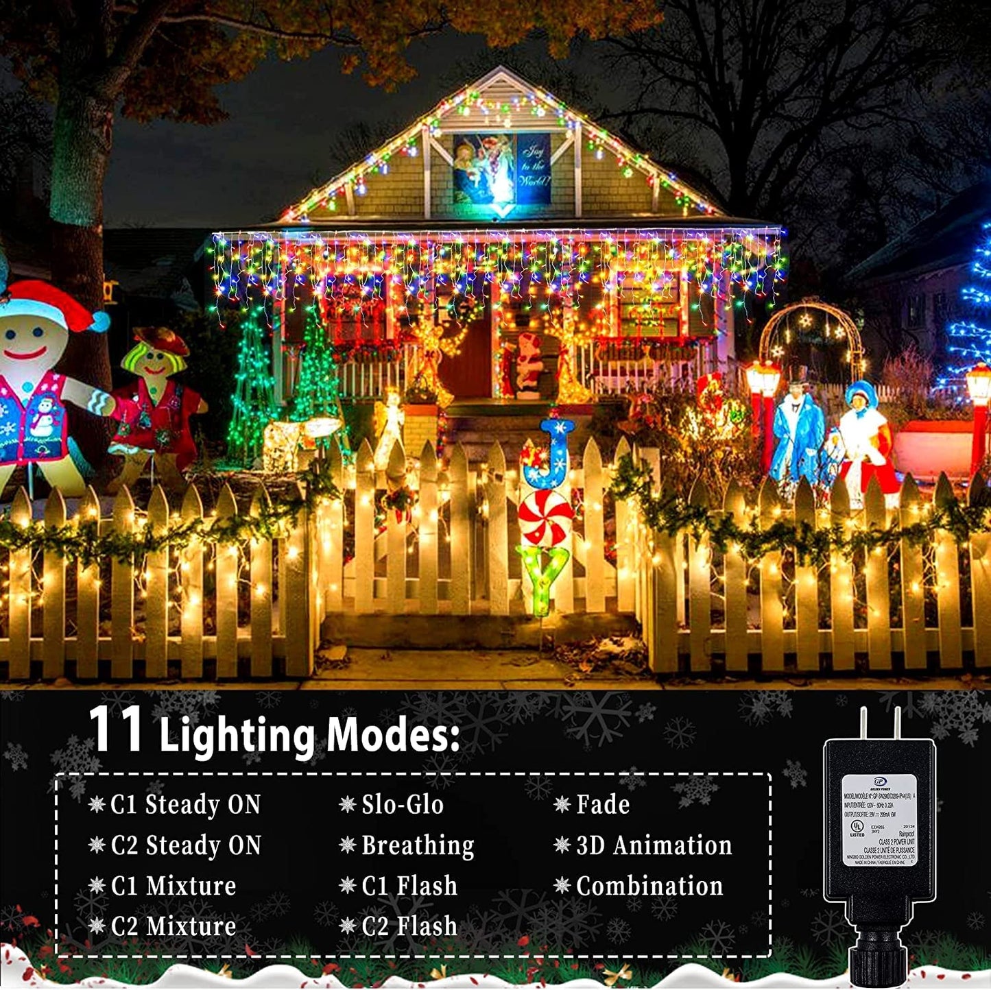 Christmas lights for decoration, 400 LED, 33 feet