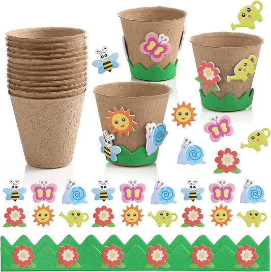 Set of 15 Paper Pots with 105 Adhesive Foam Stickers