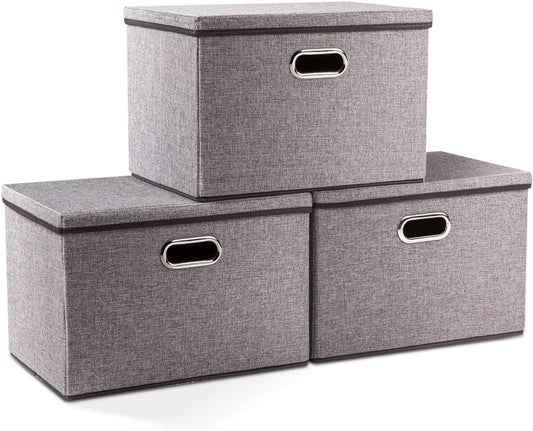 3-Pack Fabric Office Storage Boxes (17.7 x 11.8 x 11.8")