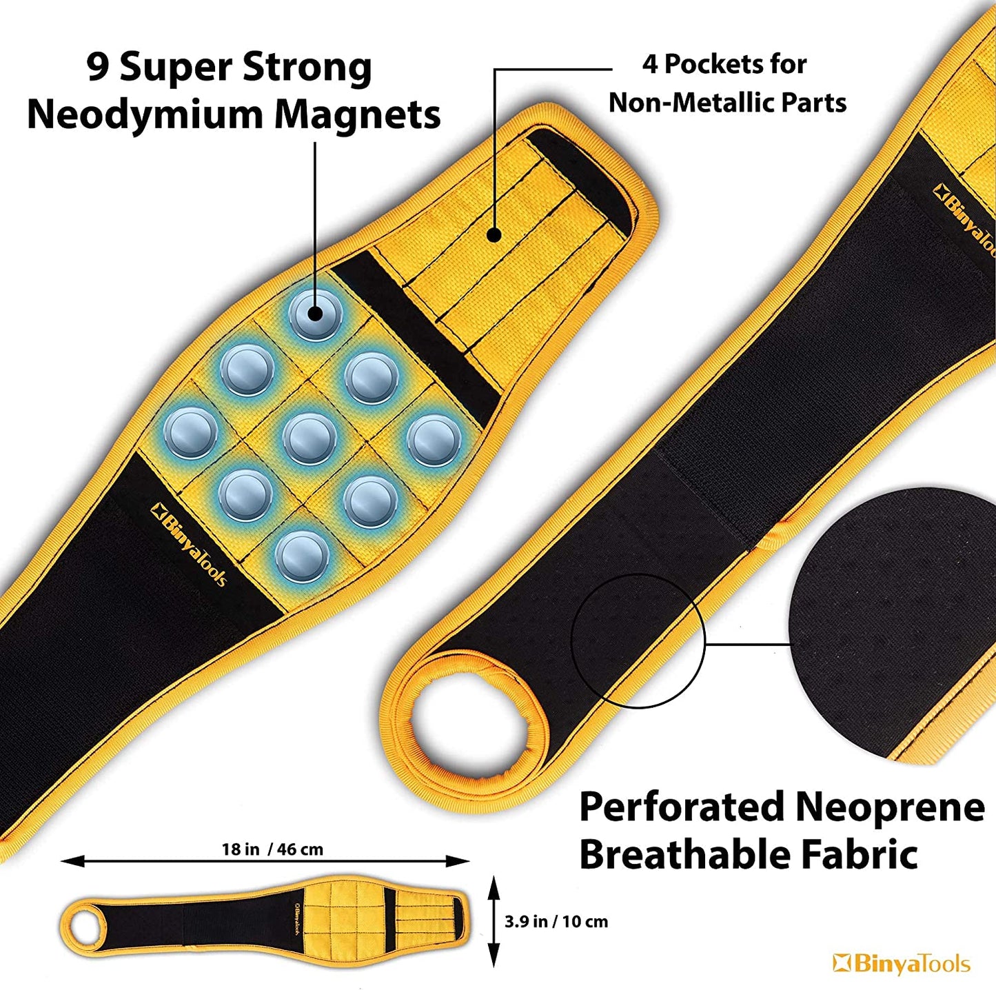 Magnetic bracelet for screws, Yellow