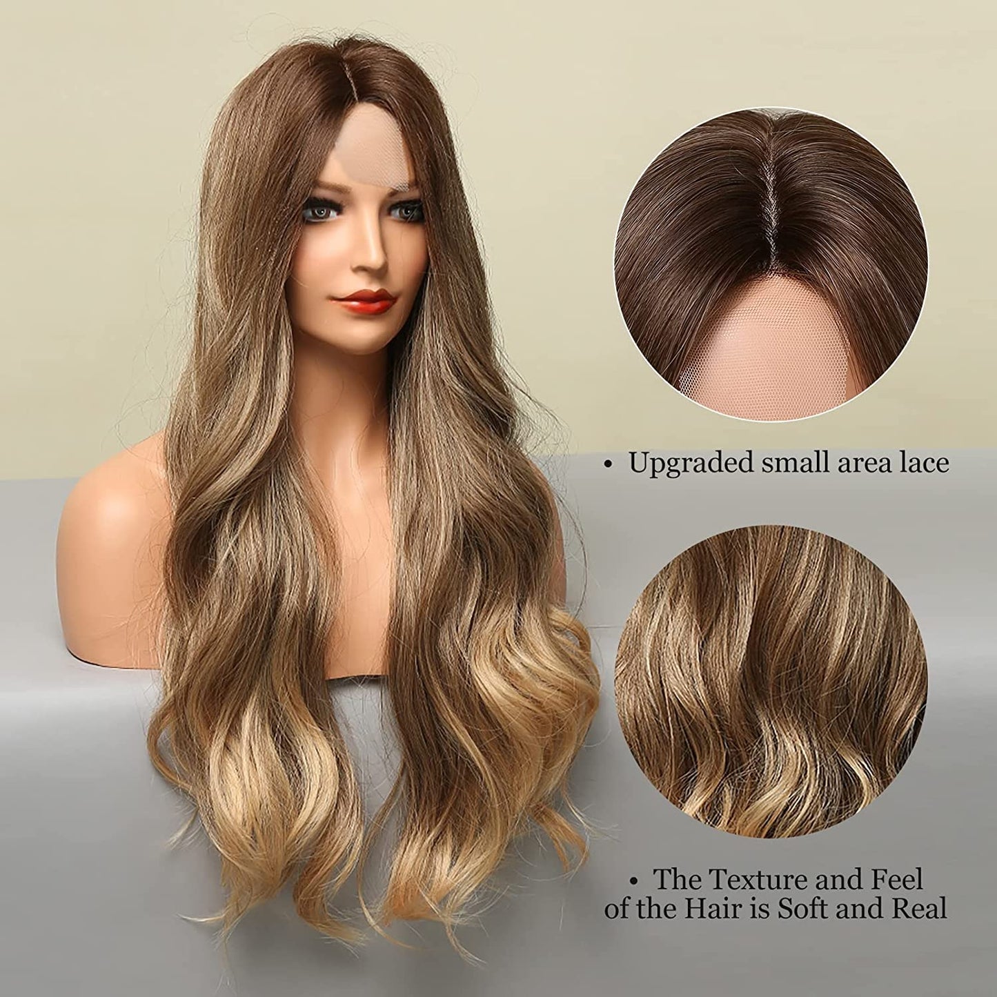 Long Wavy Synthetic Wig 24 Inches (Ombre Blonde)