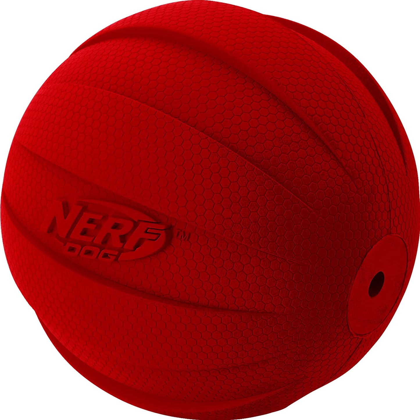 Dog Rubber Ball with Interactive Squeaker, (Red) Single