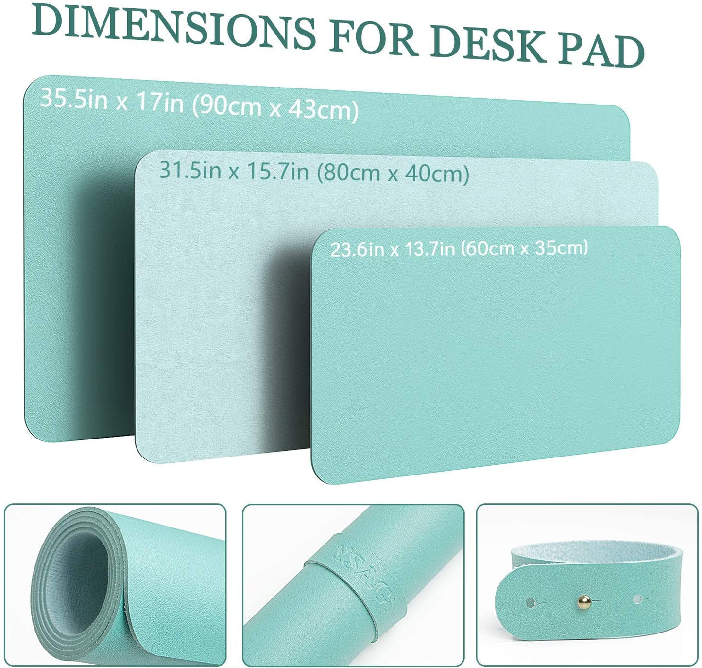 Non-slip desk mat (Green Blue, 35.4" x 17")