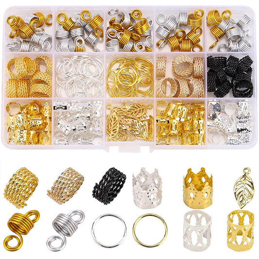 200pcs Loc Hair Jewelry for Women Braids, Gold Metal