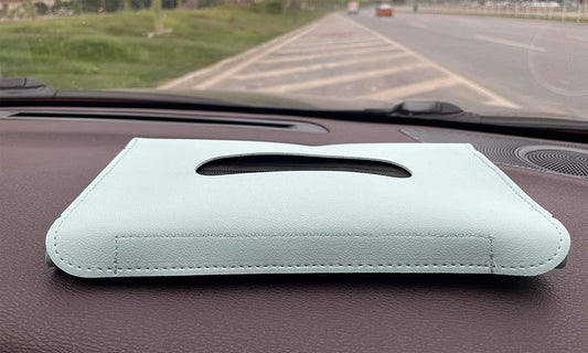 Car tissue holder, leatherette (Blue)