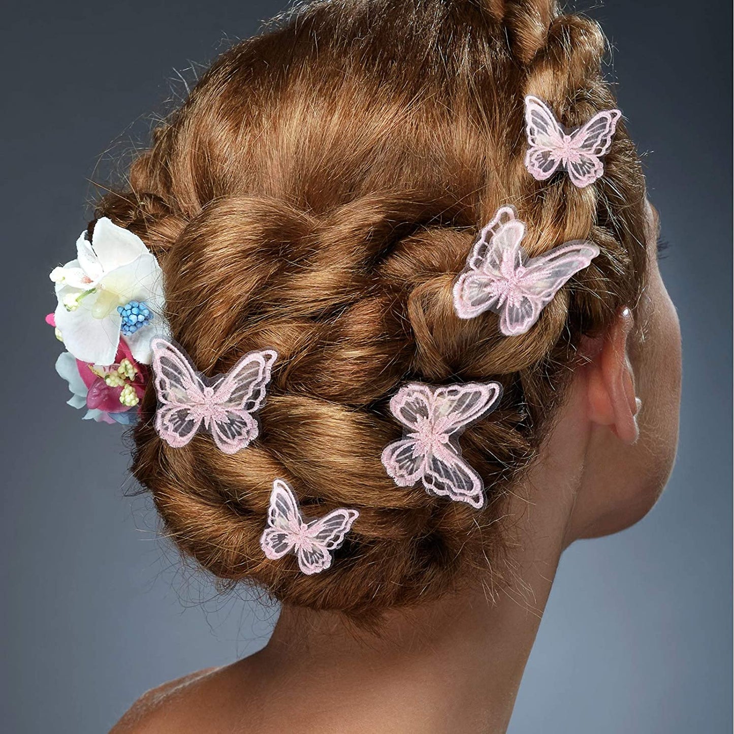 18 Pieces Butterfly Hair Clip, 2 Sizes, Pink