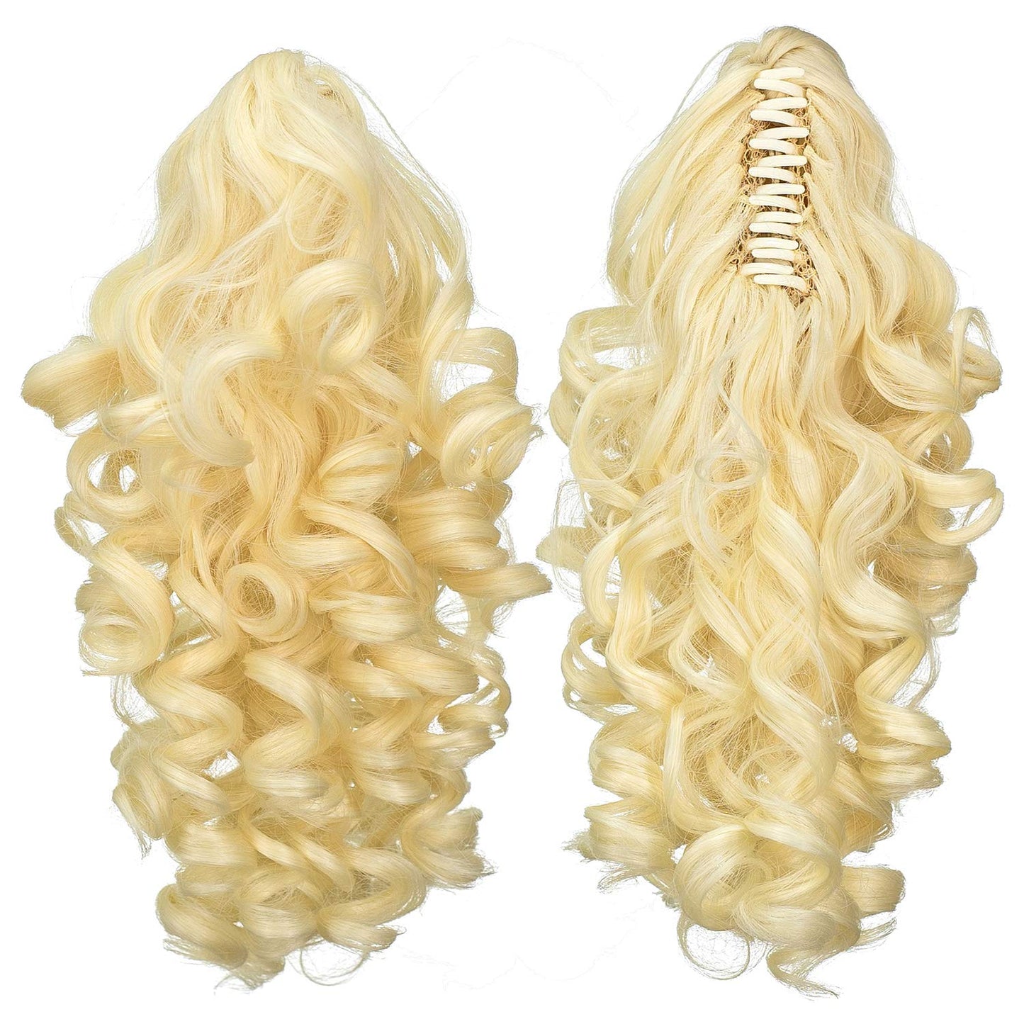 12inch Curly Ponytail Extensions, (Light Blonde-613#)