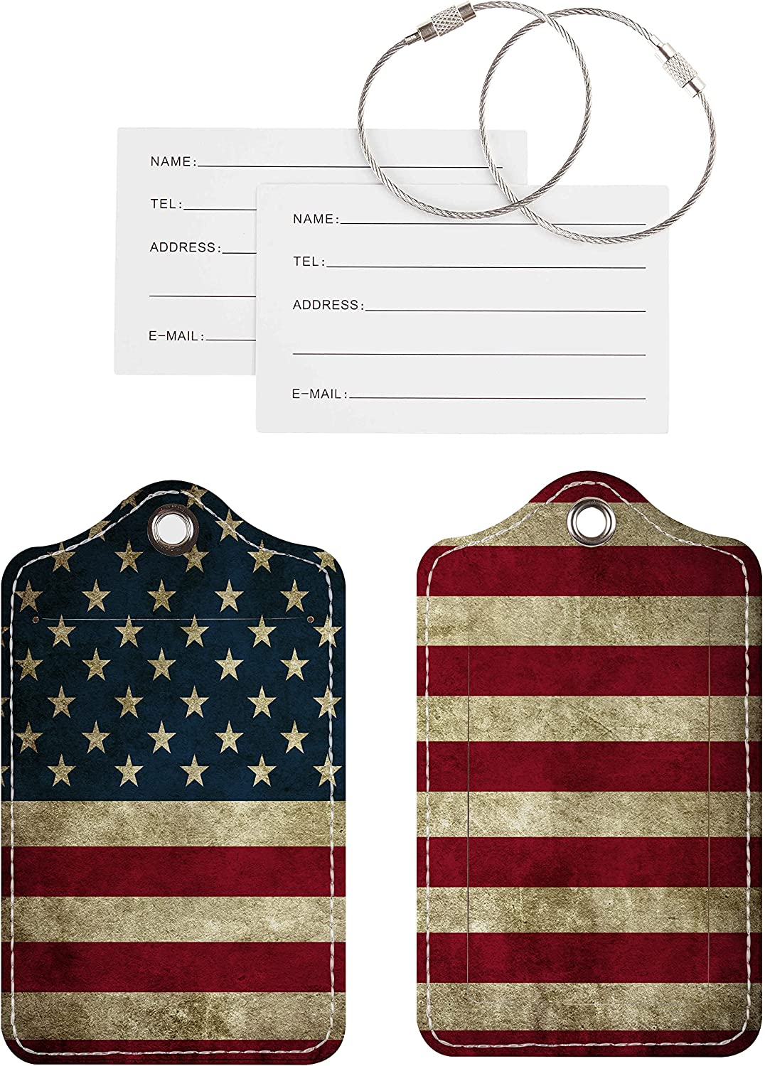 Pack of 2 Travel Luggage Tags, (Flag)