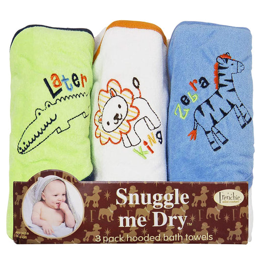 Baby Hooded Bath Towels, 80% Cotton/20% Polyester, x 3, Animal