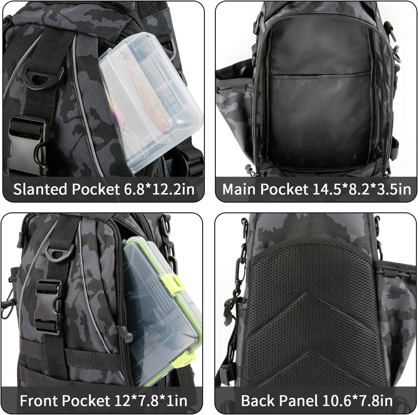 Fishing Tackle Backpack, Large, Colour: F incognito