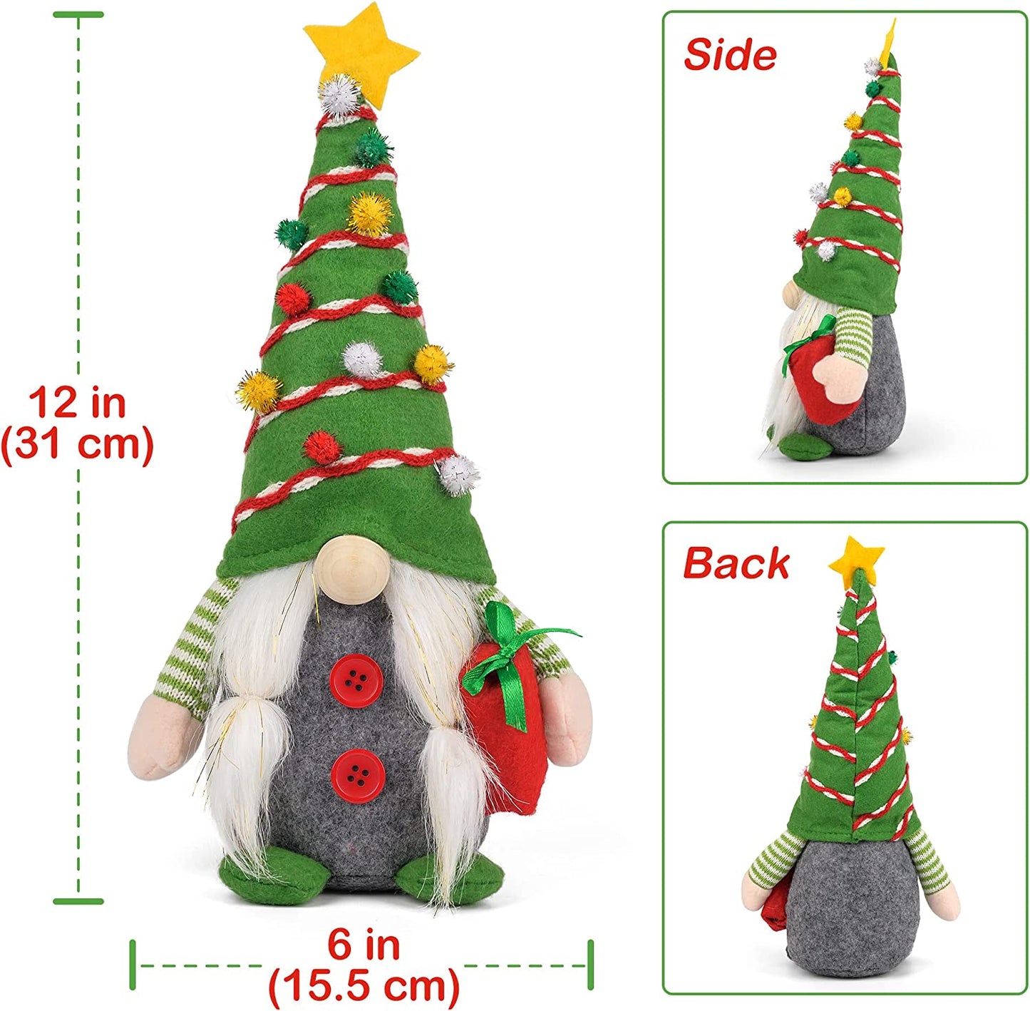 2 pieces of Christmas gnomes ornaments, (12 inches)