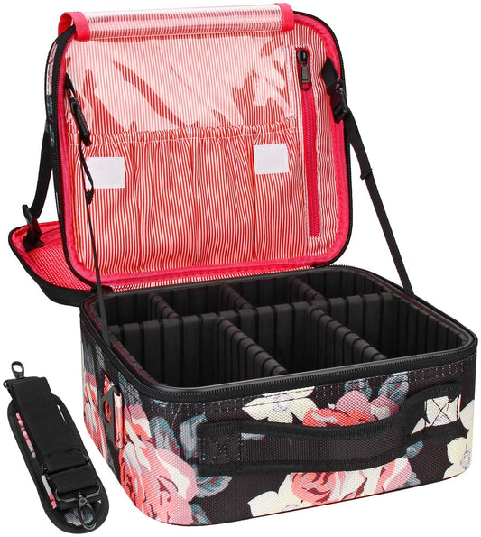 2-layer makeup case,(Peony Pattern)