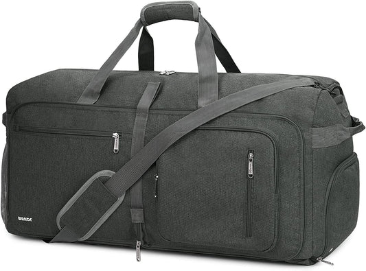 65L foldable duffel bag, 25.5*10*13", dark gray