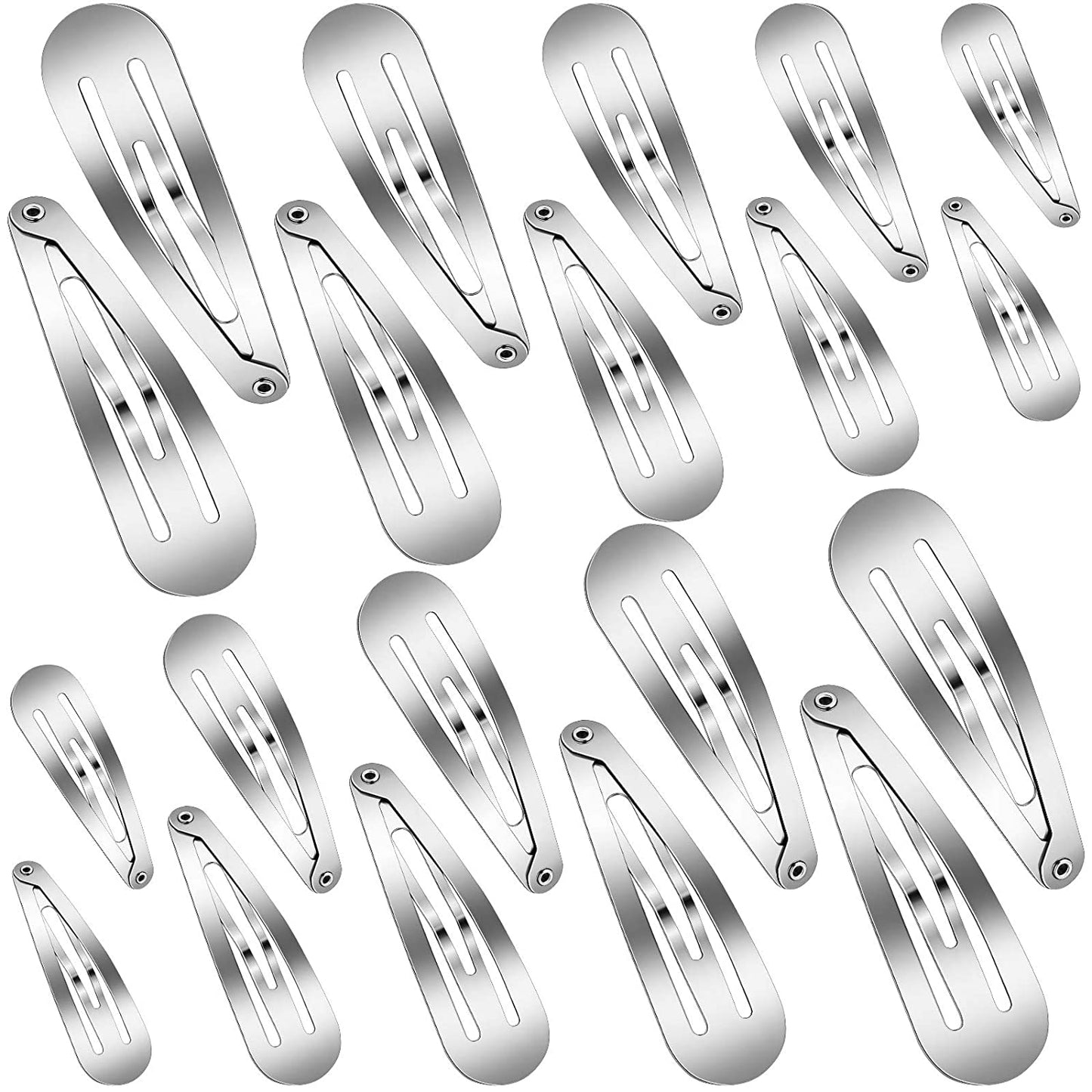 40 metal hair clips, (silver)