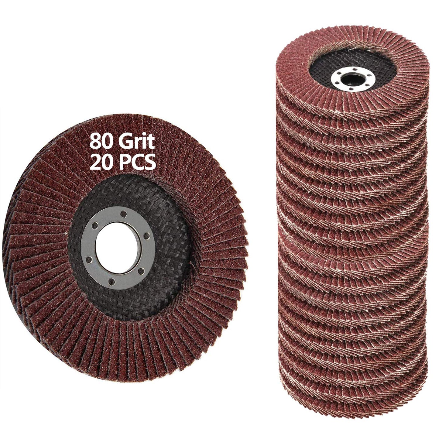 20 PCS 4.5 Inch Flap Abrasive Discs, Style: 80#