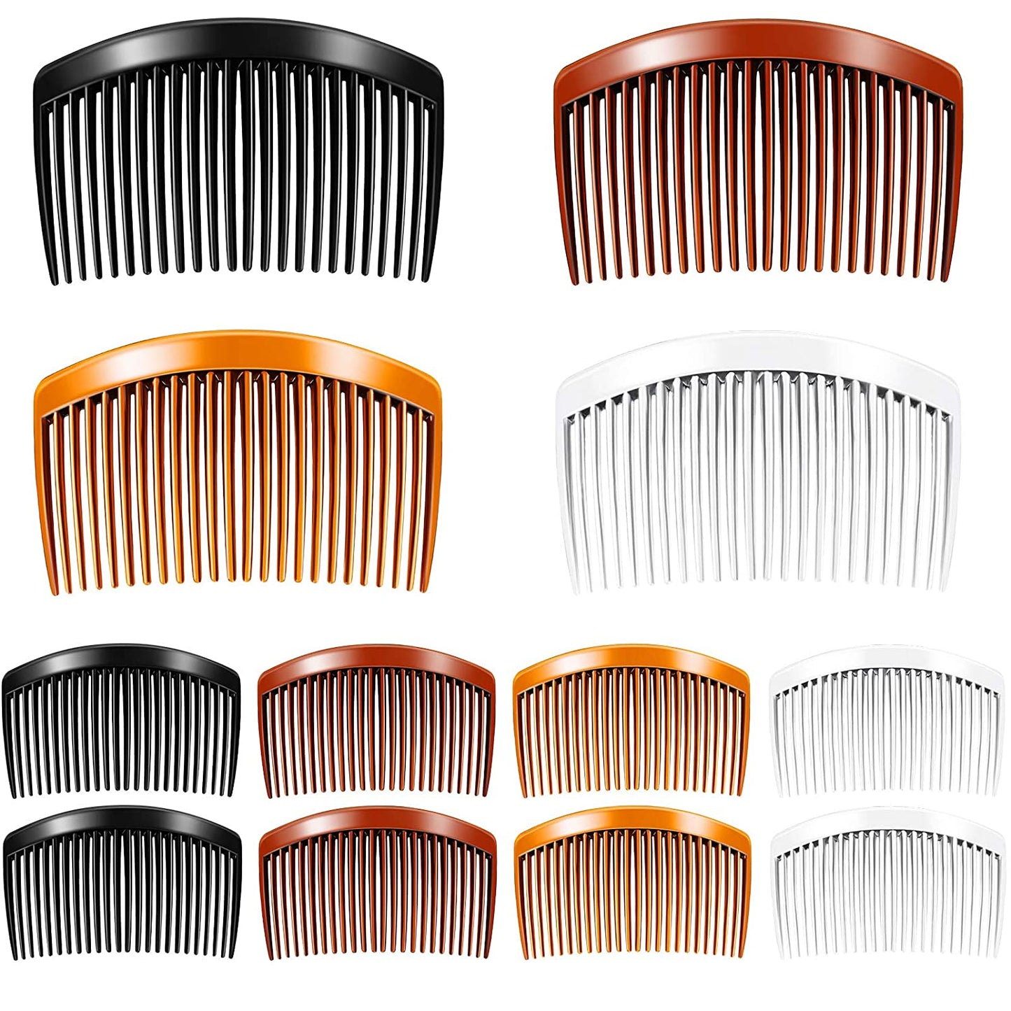 12 Pieces Side Hair Comb, 4 Colors (23 Teeth)