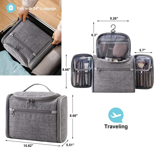 travel accessories, light gray makeup bag