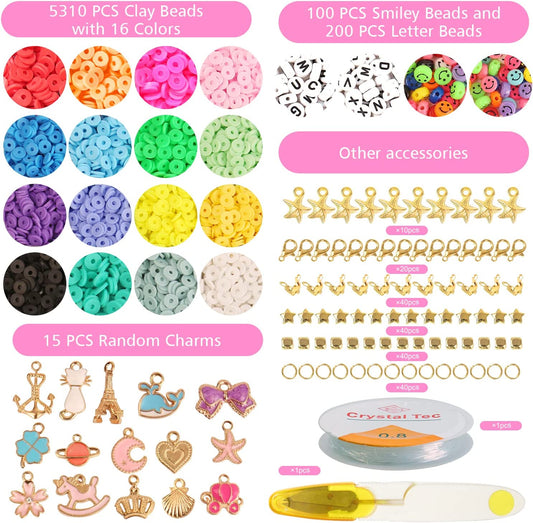 5800 Pcs for Jewelry Making Kit, medium + pendant charms