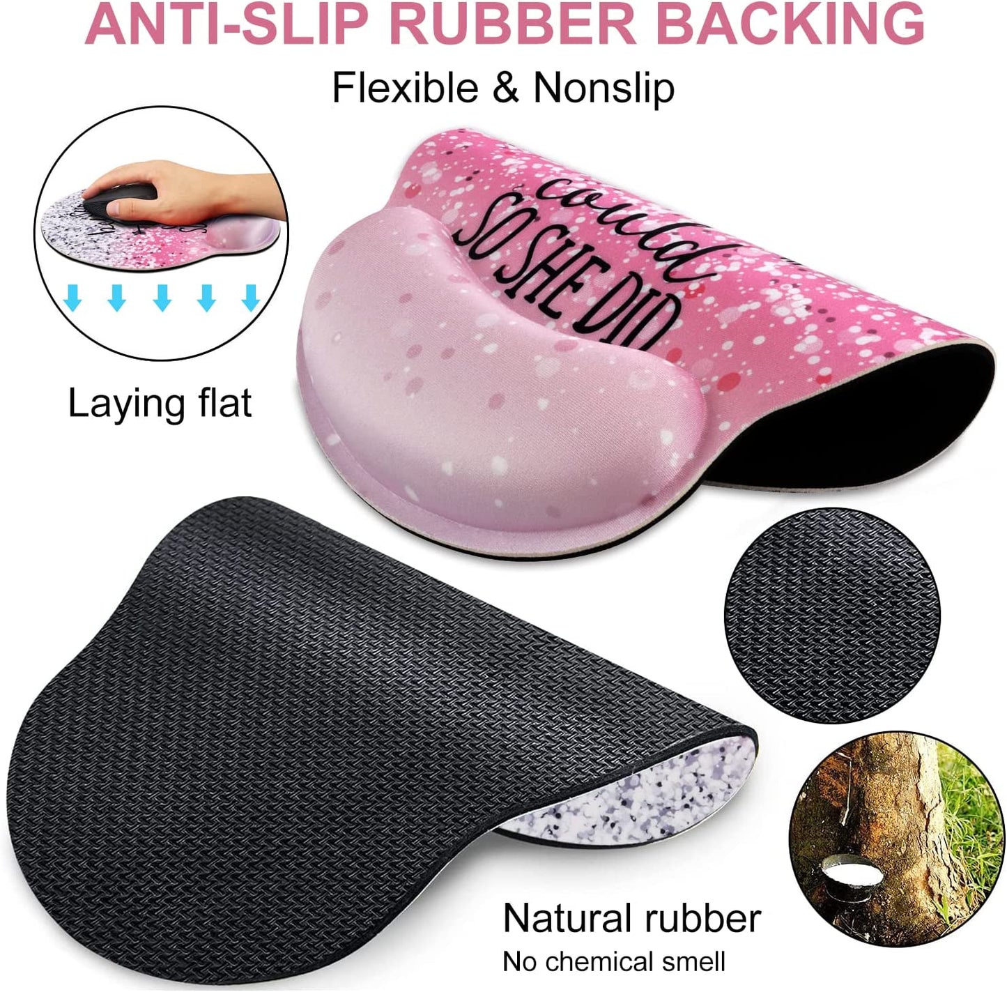 Mouse pad with gel wrist rest, Glittering Pink