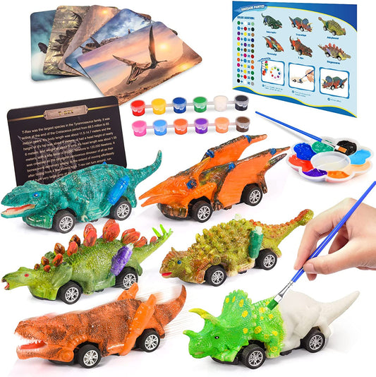 2 in 1 Removable Cars and Dinosaurs Figure Painting Kits