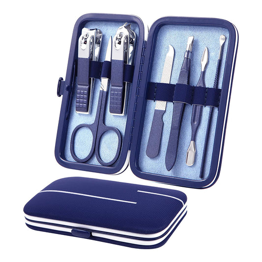 Set Professional pedicure and manicure, 7 in1 kit, Blue