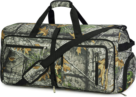 65L foldable duffel bag, 25.5*10*13in, color: camouflage