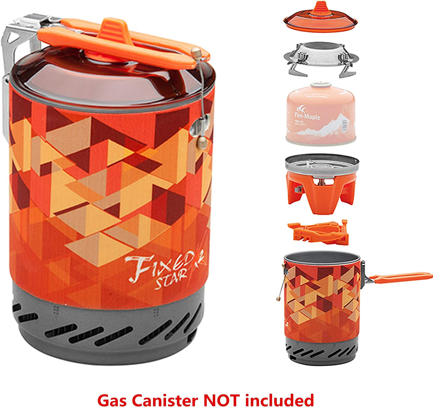 propane camp cooking equipment, color: orange, 5.2 x 5.2 x 8.1 in