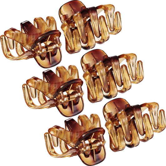 Pack of 24 Octopus Hair Clips (Brown)